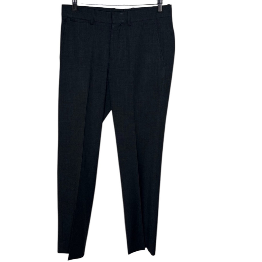 Theory Black Glen Check Marlo Stretch Wool Straight Leg Pants Men Size 30